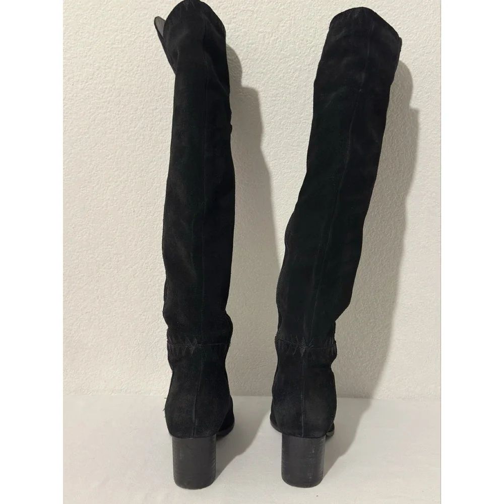 Coconuts By‎ Matisse Moon Black Over Knee Boot Suede Embroidered Size 8.5 Boho